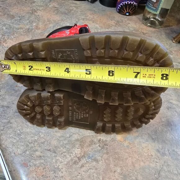 Dr  Martens Girls Lace Up Size Small   Red Boots  Shoes - Picture 8 of 10